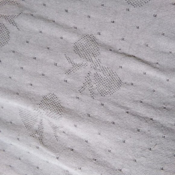 Bows print Layered Sweatshirt Top XS Beige Turtleneck Loose fit Lined top LS - Picture 7 of 11